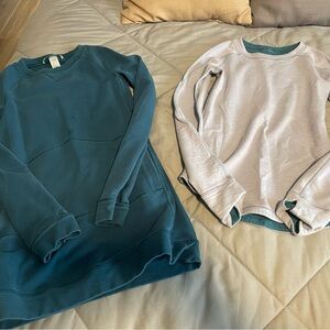 Teal and Gray Long Sleeve Sweatshirts